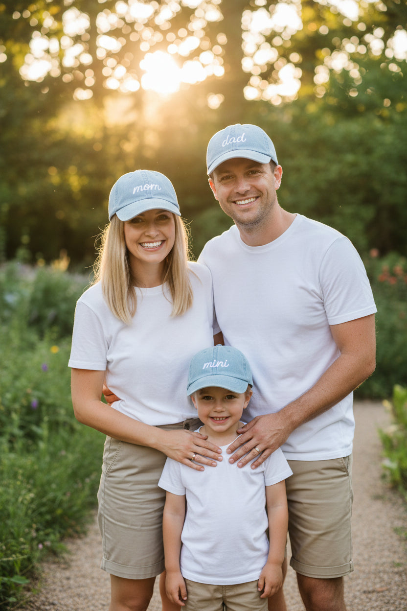 Mom, Dad & Mini Baseball Hats